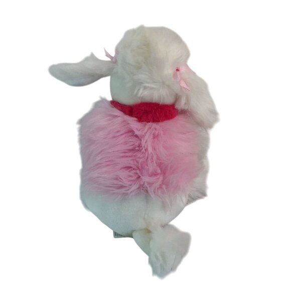 Lillian Vernon White Pink Floppy Poodle Plush 8" Puppy Dog Stuffed Animal Toy - Picture 3 of 6
